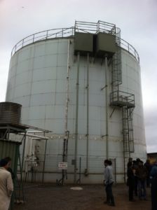 Large anaerobic digester at a piggery.